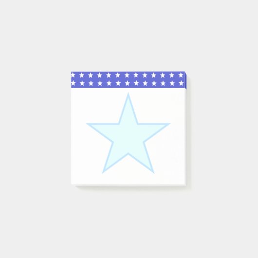 Post-it® Étoiles en bleu et blanc (Devant)
