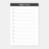 Post-it® Étoiles gris argent et en-tête noir à faire (Devant)