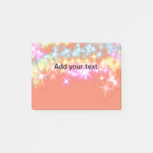 Post-it® Étoiles scintillantes rouges bleues vertes simples