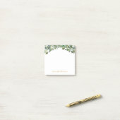 Post-it® Eucalyptus Aquarelle Gold Script (Sur un bureau)