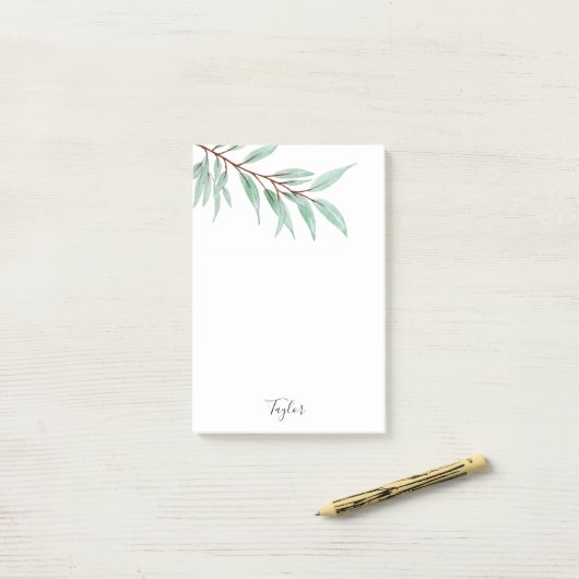 Post-it® Eucalyptus Feuilles (Sur un bureau)