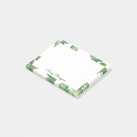 Post-it® Eucalyptus Feuilles Ajouter Votre Nom (Incliné)