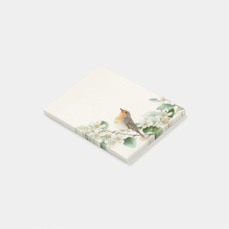 Post-it® European Robin & Hawthorn – Editable Botanical Wed