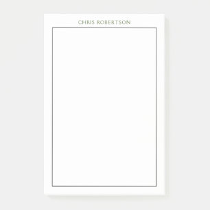 Post-it® Excellent Votre Nom Blanc Noir Personnalisé