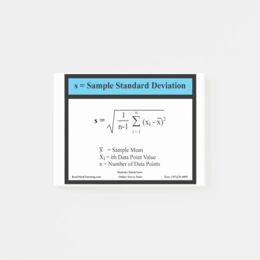 Post-it® Exemple d'équation d'écart type (Devant)