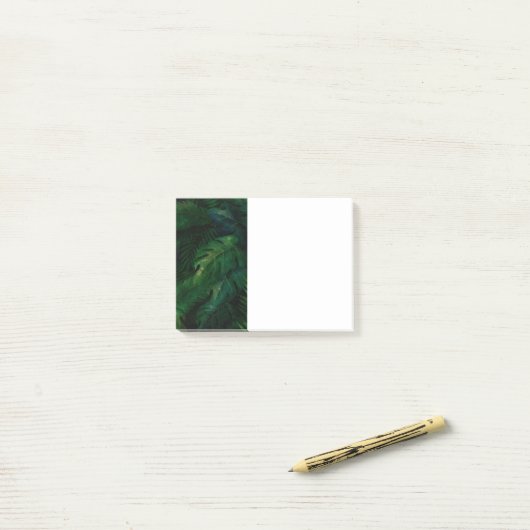 Post-it® Exotique Vert foncé Feuilles tropicaux (Sur un bureau)