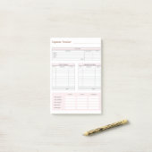 Post-it® Expense Tracker Post-It Notes (Sur un bureau)