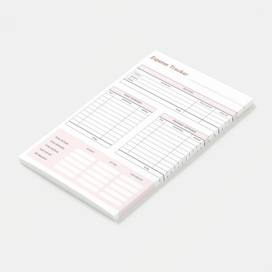 Post-it® Expense Tracker Post-It Notes (Incliné)