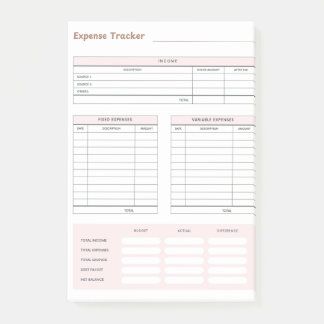 Post-it® Expense Tracker Post-It Notes