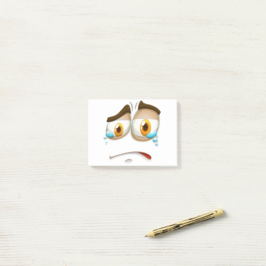 Post-it® Expression de visage triste (Sur un bureau)