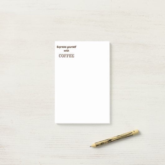 Post-it® Expresso Yself avec Coffee Fun Citation (Sur un bureau)
