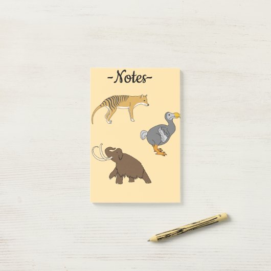 Post-it® Extinct Animals  (Sur un bureau)