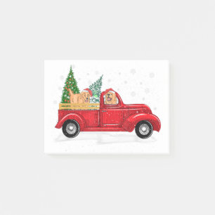 Post-it® Extrait d'or à bord d'un camion rouge Noël