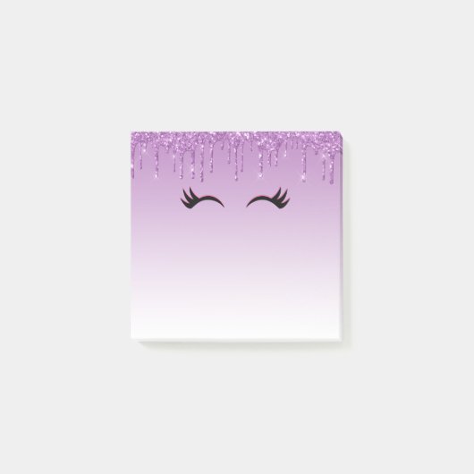 Post-it® Eyelashes rose et noir élégant sur Parties scintil (Devant)