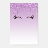 Post-it® Eyelashes rose et noir élégant sur Parties scintil (Devant)