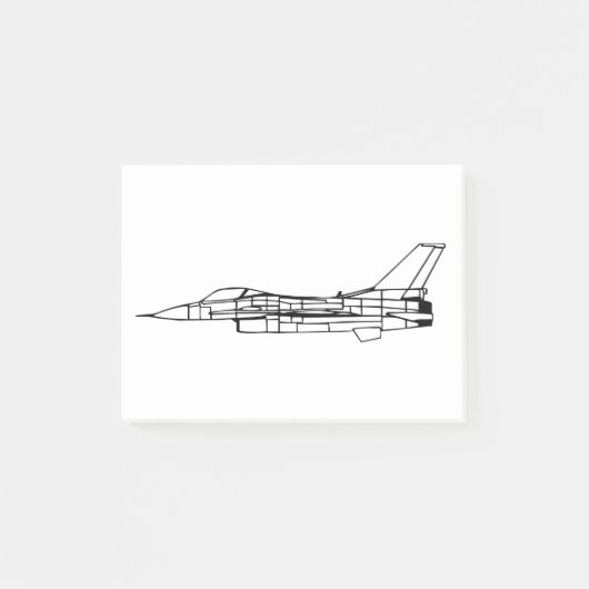 Post-it® F16 Silhouette de l'avion de combat militaire (Devant)