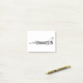 Post-it® F16 Silhouette de l'avion de combat militaire (Sur un bureau)