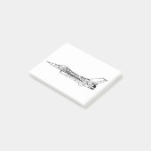 Post-it® F16 Silhouette de l'avion de combat militaire (Incliné)