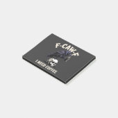 Post-it® F-Caw-F I Need Coffee Features Crow Raven Funny (Incliné)