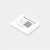 Post-it® Fabriqué à la main avec amour Q R code site pour p (Incliné)
