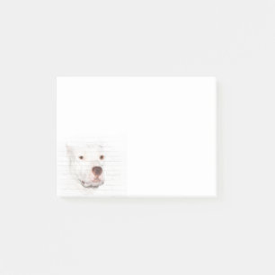 Post-it® Face de terrassement de pitbulles blanches