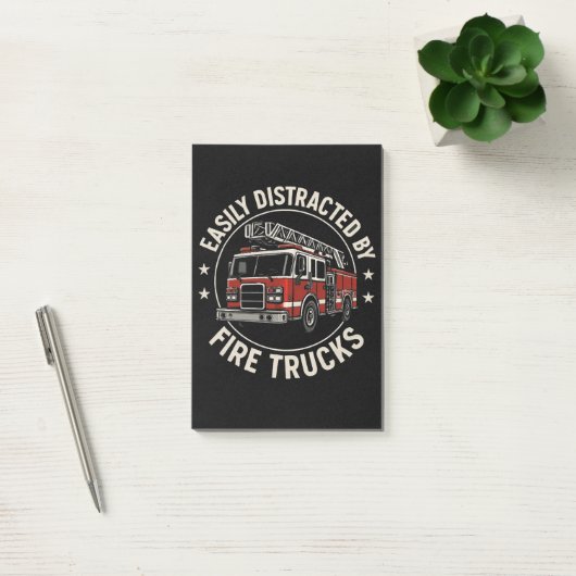 Post-it® Facilement Distrait Par Les Camions De Pompiers (Bureau)