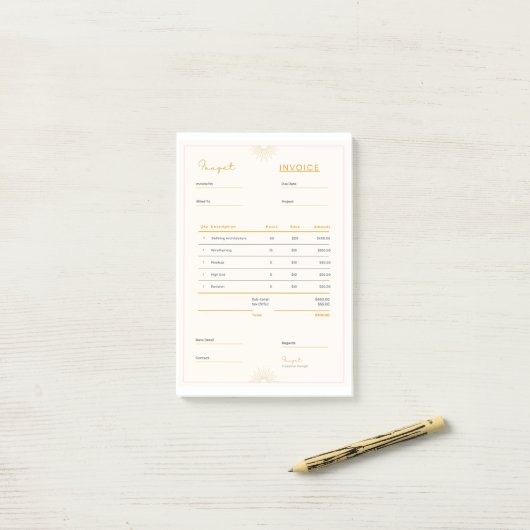 Post-it® facture facture (Sur un bureau)