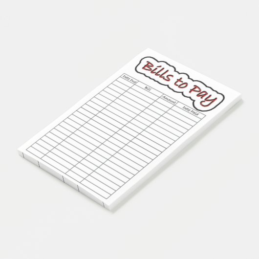 Post-it® Factures à payer (Incliné)