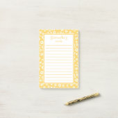 Post-it® Faisceaux de printemps de Boho jaune (Sur un bureau)