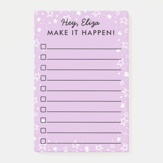 Post-it® Faites-le se produire des griffonnages d'étoile et (Devant)