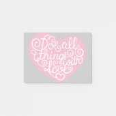 Post-it® Faites tout les choses avec le rouge d'amour (Devant)