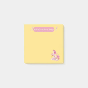 Post-it® Faites Votre Propre Magie Joli Licorne Rose Jaune