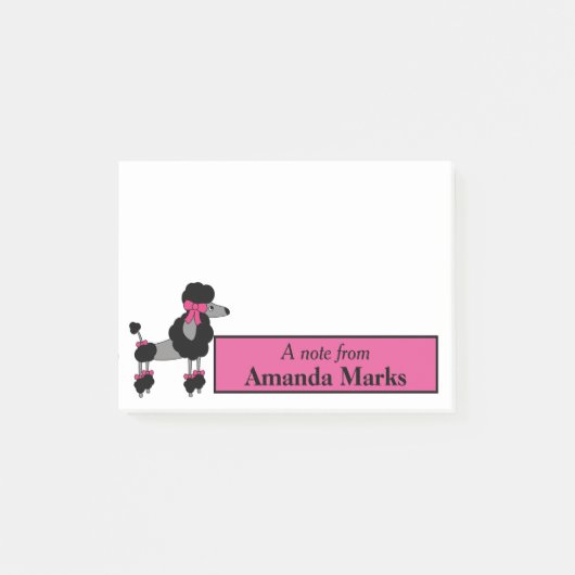 Post-it® Fancy Black Poodle Personnalisé (Devant)