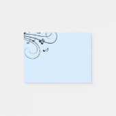 Post-it® Fancy Music Notes Blue Post-It Notes (Devant)