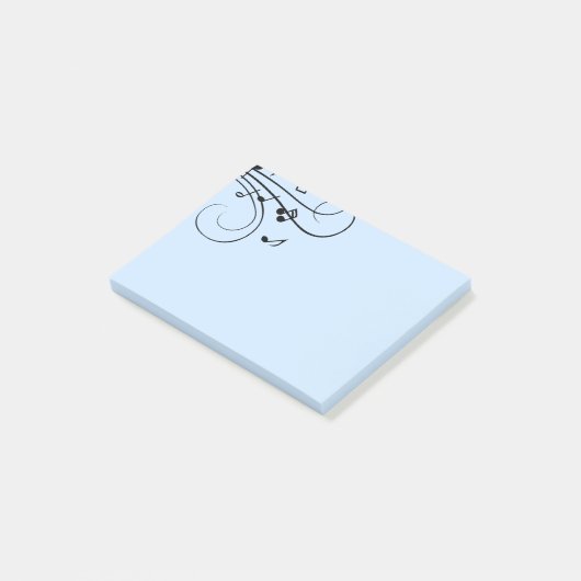 Post-it® Fancy Music Notes Blue Post-It Notes (Incliné)