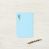 Post-it® Fancy R Monogram Green Mère de Pearl (Sur un bureau)