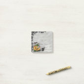 Post-it® Fantôme, Chat, Chat et Citrouille, Bonne Halloween (Sur un bureau)