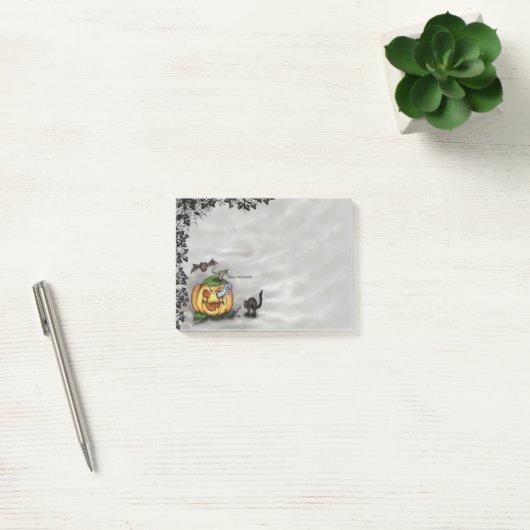 Post-it® Fantôme, Chat, Chat et Citrouille, Bonne Halloween (Bureau)