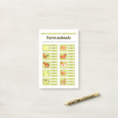 Post-it® Farm Animals Identification Educational Worksheet (Sur un bureau)