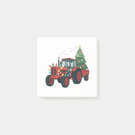 Post-it® Farmer Tractor Xmas Lighting Tractor Christmas (Devant)
