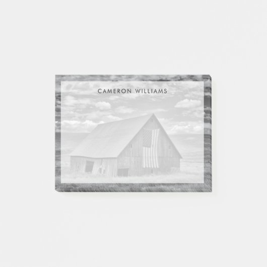 Post-it® Farms | BW American Flag Barn Scene (Devant)