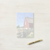 Post-it® Farms | Red Barn With American Flag (Sur un bureau)