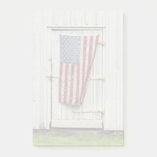 Post-it® Farms | White Barn Door With American Flag (Devant)