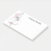 Post-it® Fashion Bride rose Texte post-it notes (Incliné)