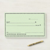 Post-it® Faux chèque en blanc (Sur un bureau)