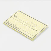 Post-it® Faux chèque en blanc (Incliné)
