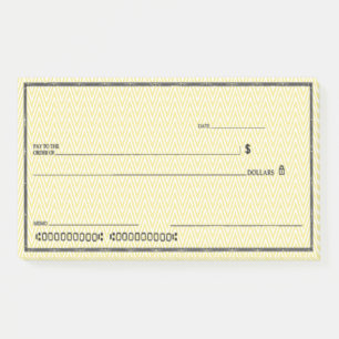 Post-it® Faux chèque en blanc