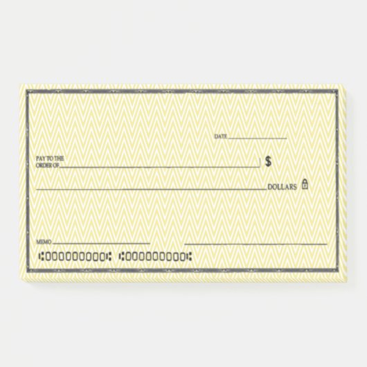 Post-it® Faux chèque en blanc (Devant)