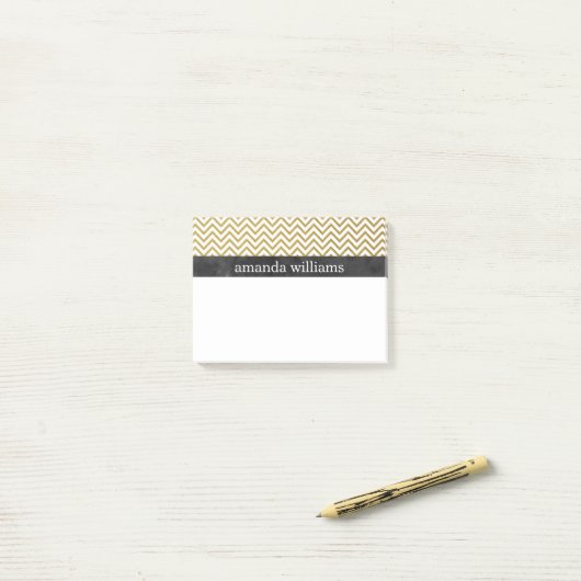 Post-it® Faux Gold Chevron (Sur un bureau)