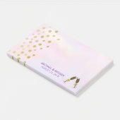 Post-it® Faux Gold Confetti avec Mariage de Lunettes de Cha (Incliné)
